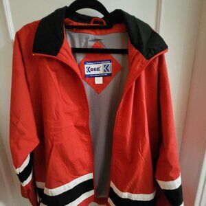 Vintage nwt Kobe Sportswear Red & Black Striped Full-Zip Team Jacket -Size Small